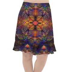 Fractal Flower Fishtail Chiffon Skirt by Sparkle