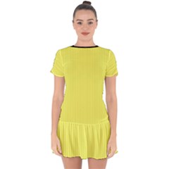 Laser Lemon - Drop Hem Mini Chiffon Dress by FashionLane