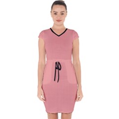 Candlelight Peach - Capsleeve Drawstring Dress  by FashionLane