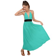 Turquoise - Backless Maxi Beach Dress by FashionLane