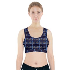 Blue Belt Sports Bra With Pocket by designsbymallika