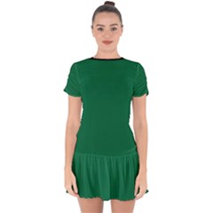 Cadmium Green - Drop Hem Mini Chiffon Dress by FashionLane