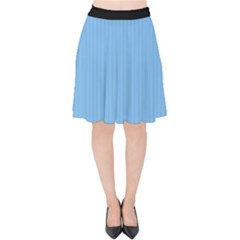 Aero Blue - Velvet High Waist Skirt by FashionLane