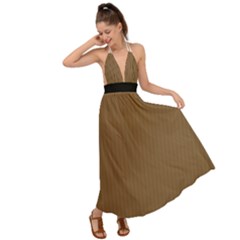 Coyote Brown - Backless Maxi Beach Dress by FashionLane