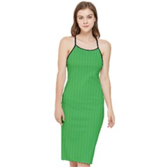 Just Green - Bodycon Cross Back Summer Dress by FashionLane
