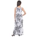 Line Art Black And White Rose Sleeveless Velour Maxi Dress View2