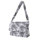 Line Art Black And White Rose Full Print Messenger Bag (M) View1