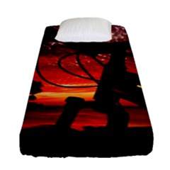 Mountain Bike Parked At Waterfront Park003 Fitted Sheet (single Size) by dflcprintsclothing