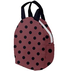 Large Black Polka Dots On Brandy Brown - Travel Backpacks by FashionLane