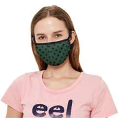 Large Black Polka Dots On Eden Green - Crease Cloth Face Mask (adult) by FashionLane