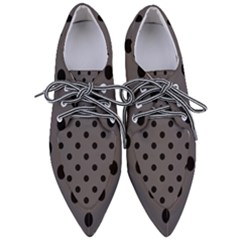 Large Black Polka Dots On Carbon Grey - Pointed Oxford Shoes by FashionLane