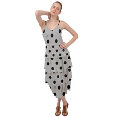 Large Black Polka Dots On Chalice Silver Grey - Layered Bottom Dress by FashionLane