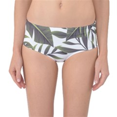 Tropical Leaves Mid-waist Bikini Bottoms by goljakoff