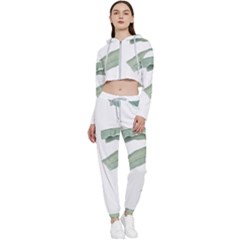 Palm Leaves Cropped Zip Up Lounge Set by goljakoff