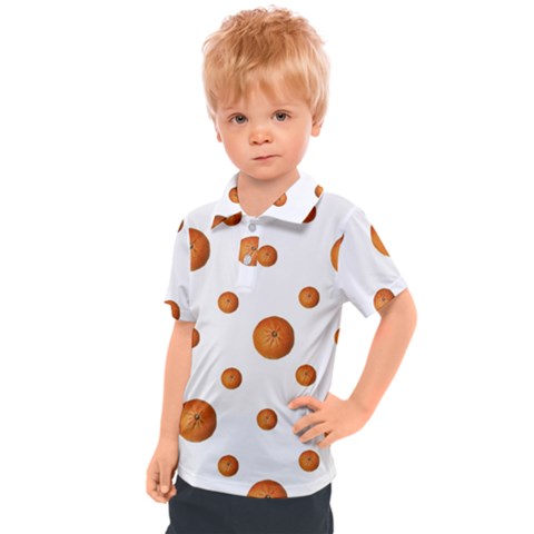 Tangerines Photo Motif Pattern Design Kids  Polo Tee by dflcprintsclothing