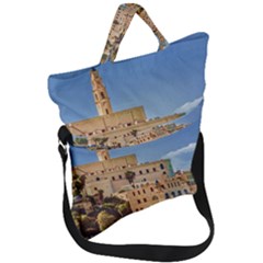 Old Jaffa Cityscape, Israel Fold Over Handle Tote Bag by dflcprintsclothing