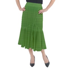 Green Knitting Midi Mermaid Skirt by goljakoff