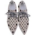 Large Black Polka Dots On Pale Grey - Pointed Oxford Shoes View1