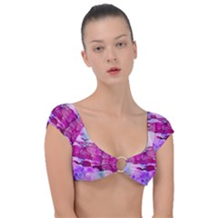 Background Crack Art Abstract Cap Sleeve Ring Bikini Top by Mariart