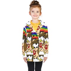  Rainbow Stoner Owl Kids  Double Breasted Button Coat by IIPhotographyAndDesigns