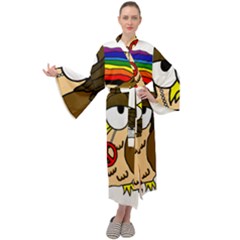  Rainbow Stoner Owl Maxi Velour Kimono by IIPhotographyAndDesigns