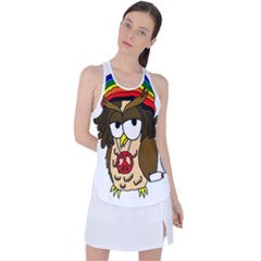  Rainbow Stoner Owl Racer Back Mesh Tank Top by IIPhotographyAndDesigns