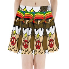  Rainbow Stoner Owl Pleated Mini Skirt by IIPhotographyAndDesigns