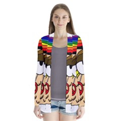  Rainbow Stoner Owl Drape Collar Cardigan by IIPhotographyAndDesigns