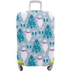 Bear Loves Christmas Tree Bear Loves Christmas Tree Luggage Cover (large) by designsbymallika