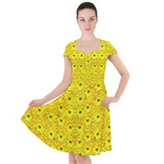 Flowers From Heaven  With A Modern Touch Cap Sleeve Midi Dress by pepitasart