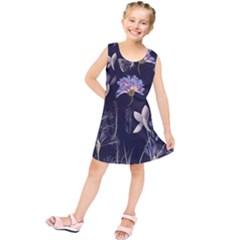 Butterflies And Flowers Painting Kids  Tunic Dress by ArtsyWishy