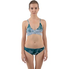 Blue Waves Wrap Around Bikini Set by goljakoff