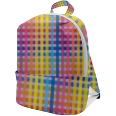 Digital Paper Stripes Rainbow Colors Zip Up Backpack by HermanTelo