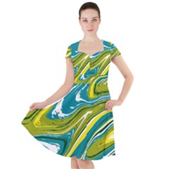 Vector Vivid Marble Pattern 13 Cap Sleeve Midi Dress by goljakoff