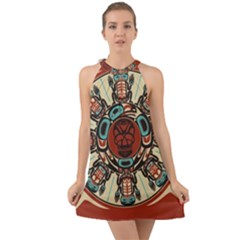 Grateful-dead-pacific-northwest-cover Halter Tie Back Chiffon Dress by Sapixe