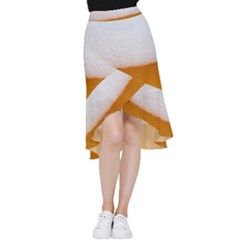 Beer Foam Bubbles Alcohol  Glass Frill Hi Low Chiffon Skirt by Amaryn4rt