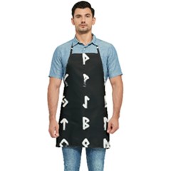 Elder Futhark Rune Set Collected Inverted Kitchen Apron by WetdryvacsLair