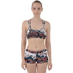 Orange Baatik Print Perfect Fit Gym Set by designsbymallika