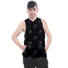 Arfican Head Sculpture Motif Print Pattern Men s Sleeveless Hoodie by dflcprintsclothing