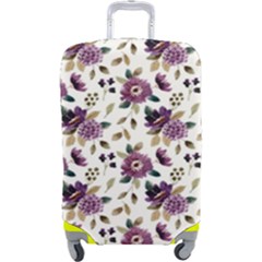 Pretty Dark Magenta Flowers Luggage Cover (large) by designsbymallika