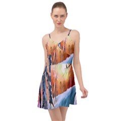 Paysage D hiver Summer Time Chiffon Dress by sfbijiart