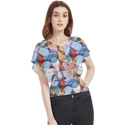 Multifleurs Butterfly Chiffon Blouse by sfbijiart