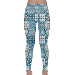 Ceramic Tile Pattern Lightweight Velour Classic Yoga Leggings by designsbymallika