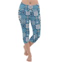 Ceramic Tile Pattern Lightweight Velour Capri Yoga Leggings View1