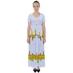 Dripping Paint In Wonderful Colors High Waist Short Sleeve Maxi Dress by pepitasart