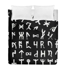 Macromannic Runes Collected Inverted Duvet Cover Double Side (full/ Double Size) by WetdryvacsLair