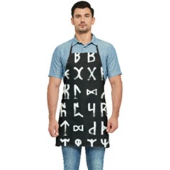 Macromannic Runes Collected Inverted Kitchen Apron by WetdryvacsLair