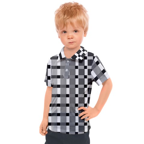 Nine Bar Monochrome Fade Squared Pulled Inverted Kids  Polo Tee by WetdryvacsLair