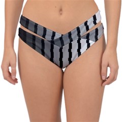 Nine Bar Monochrome Fade Squared Pulled Double Strap Halter Bikini Bottom by WetdryvacsLair