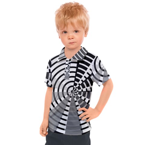 Nine Bar Monochrome Fade Squared Wheel Kids  Polo Tee by WetdryvacsLair